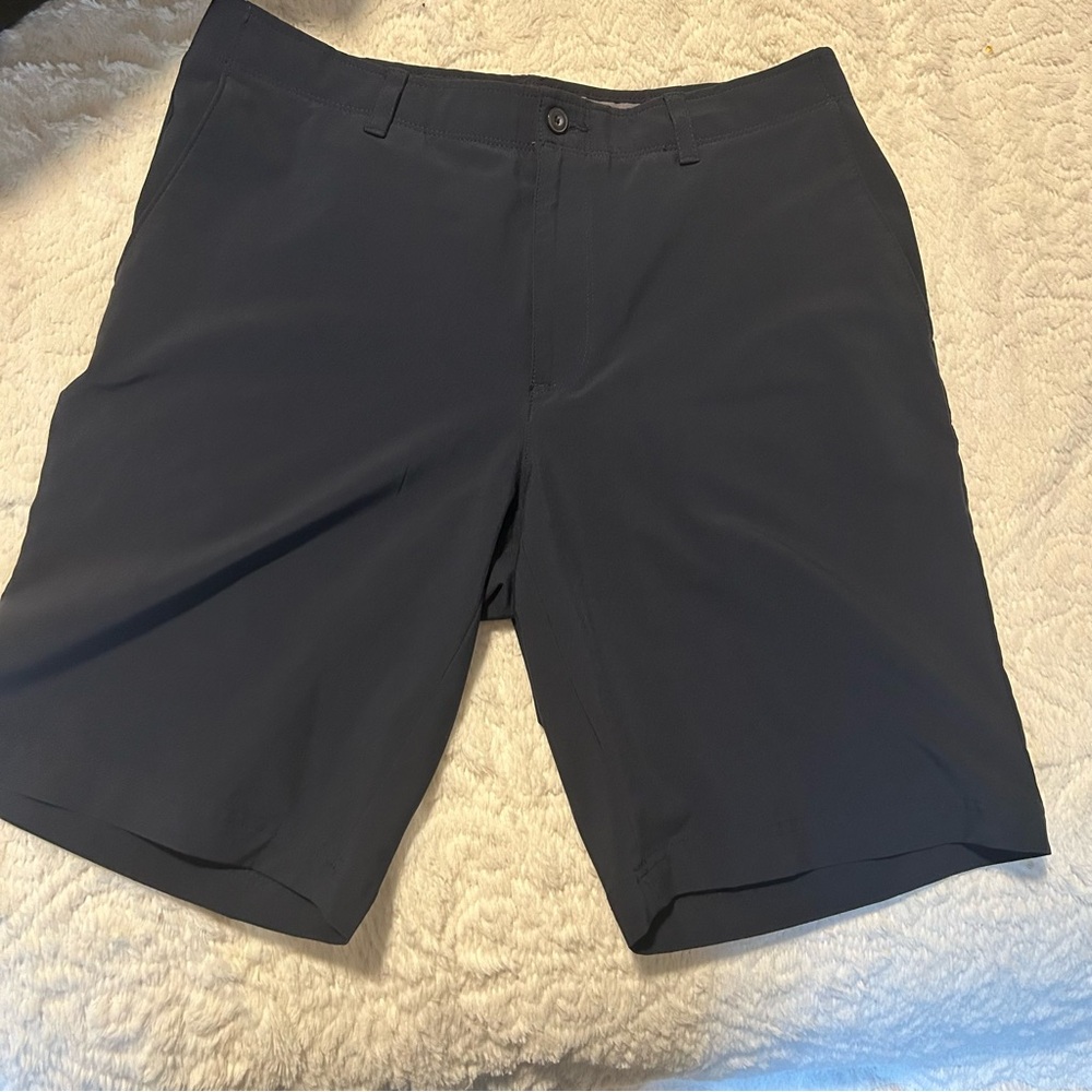 PGA Tour Men's Dark Blue Flat Front Shorts Golf Athletic Pockets Vacation Sz 34